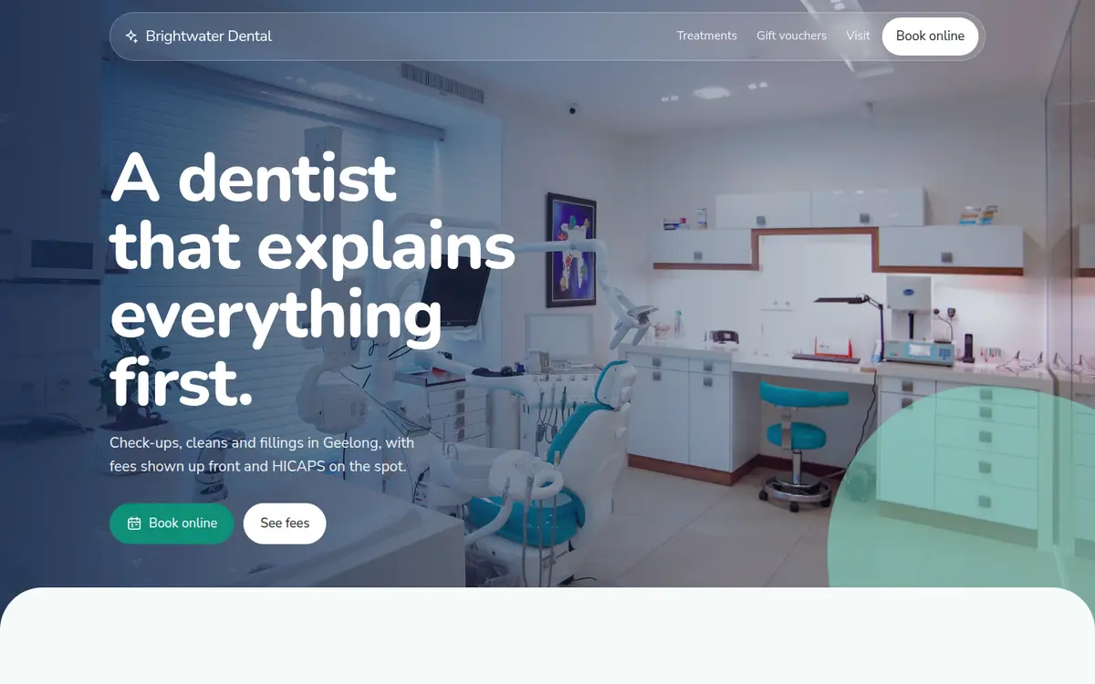 Brightwater Dental, Geelong, Mint design