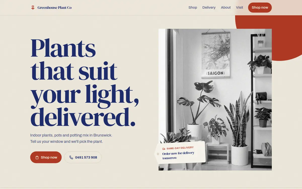 Greenhouse Plant Co, Brunswick, Riso design