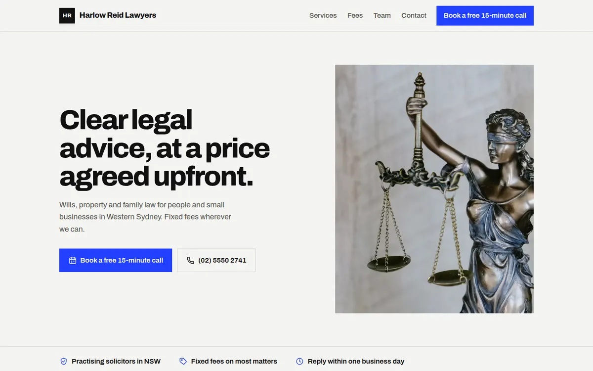 Harlow Reid Lawyers, Parramatta, Ink design