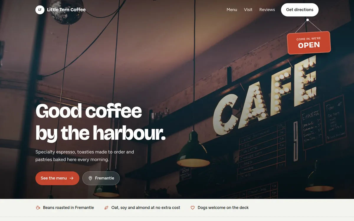 Little Tern Coffee, Fremantle, Harbour design