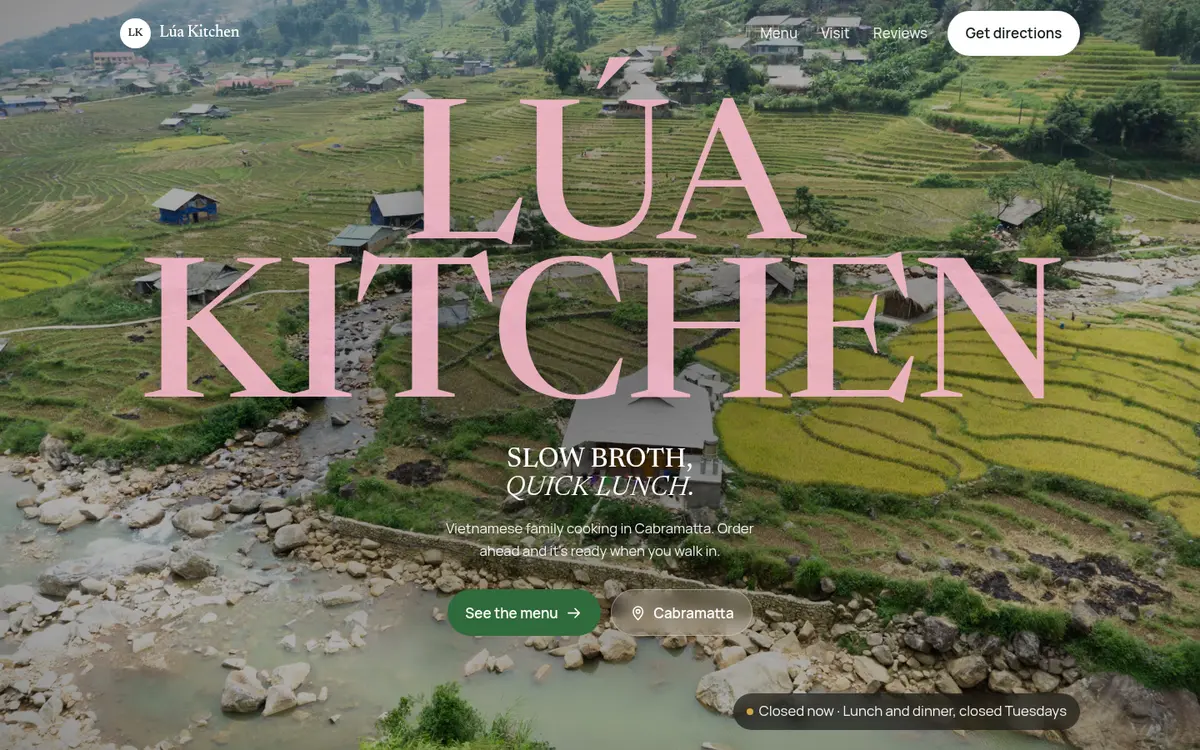 Lúa Kitchen, Cabramatta, Paddy, big name design