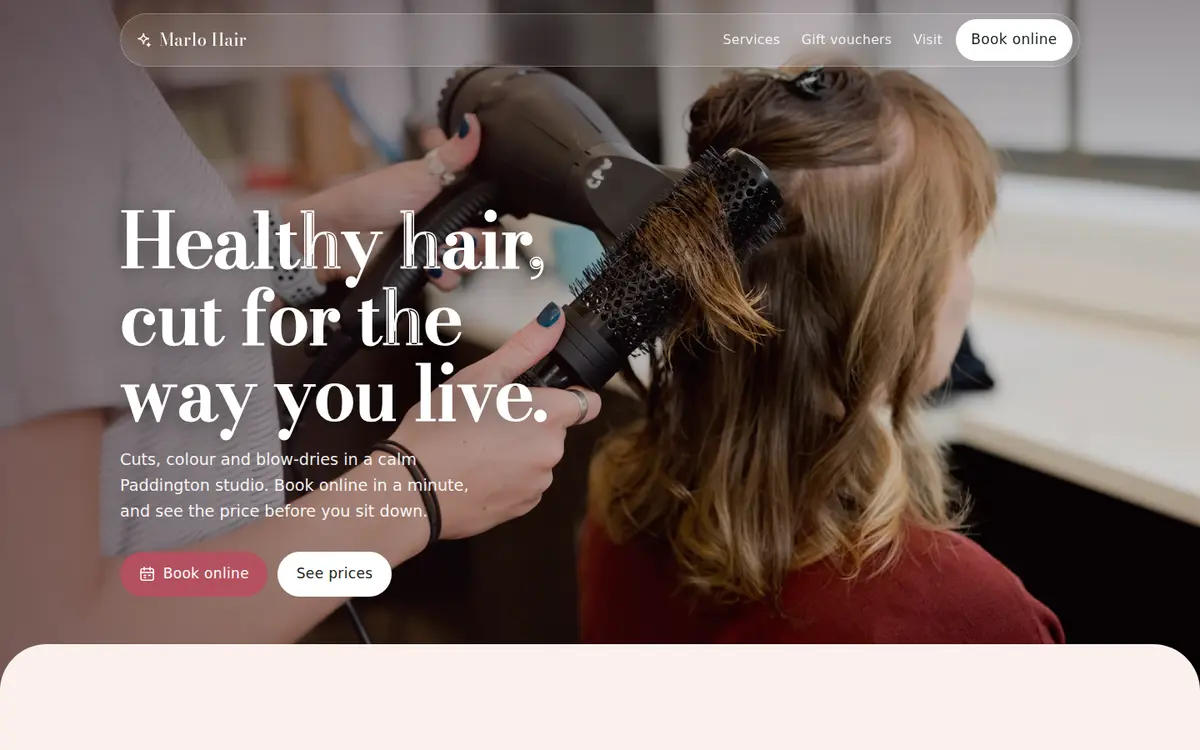 Marlo Hair, Paddington, Blush design