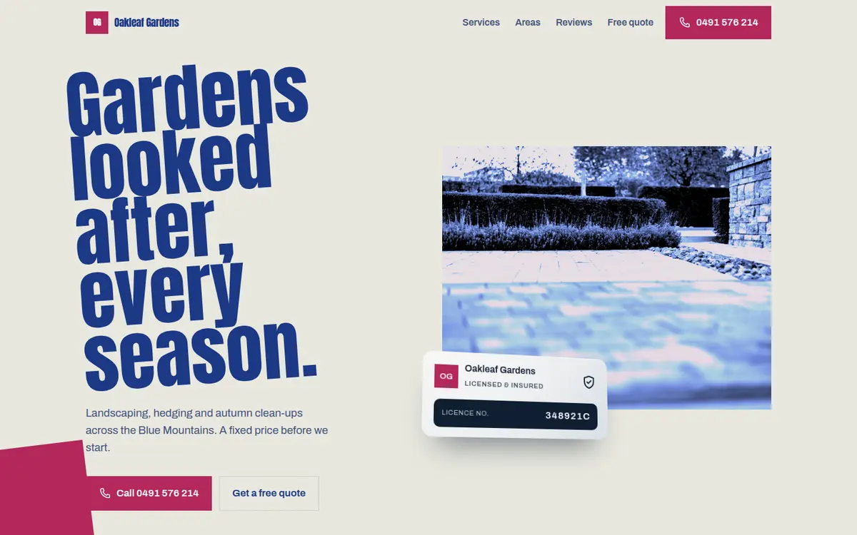 Oakleaf Gardens, Blue Mountains, Halftone design
