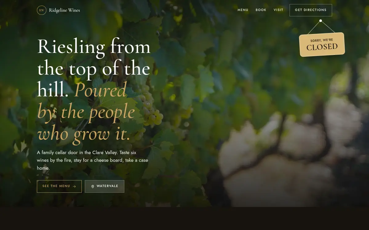 Ridgeline Wines, Clare Valley, Ember design