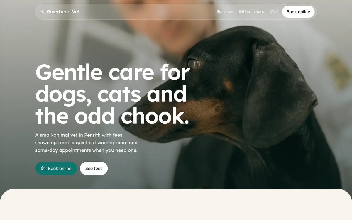 Riverbend Vet, Penrith, Paws design